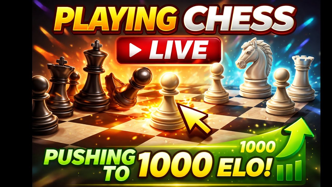 Chess live! Rank pushing to 1000 ELO day 7 