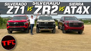 What Is The BEST OffRoad GM Truck? Silverado Trail Boss vs ZR2 vs Sierra AT4X