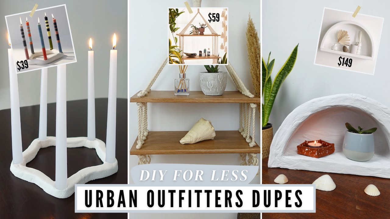 DIY HIGH END URBAN OUTFITTERS DUPES │taper candle holder, macrame wall
