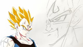 my drawing-majin vegeta(meu desenho-majin vegeta) by NickBF5 on