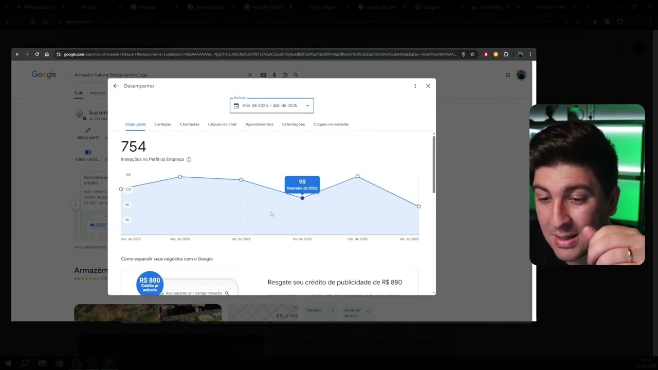 Como interpretar o painel de desempenho do seu Google Meu Negócio