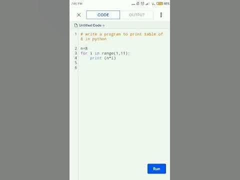 print table of 8 in python using for loop.#shorts #viral #shortsvideo # ...