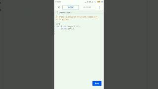 Famous print table of 8 in python using for loop.#shorts #viral #shortsvideo  #youtubeshorts Wealth