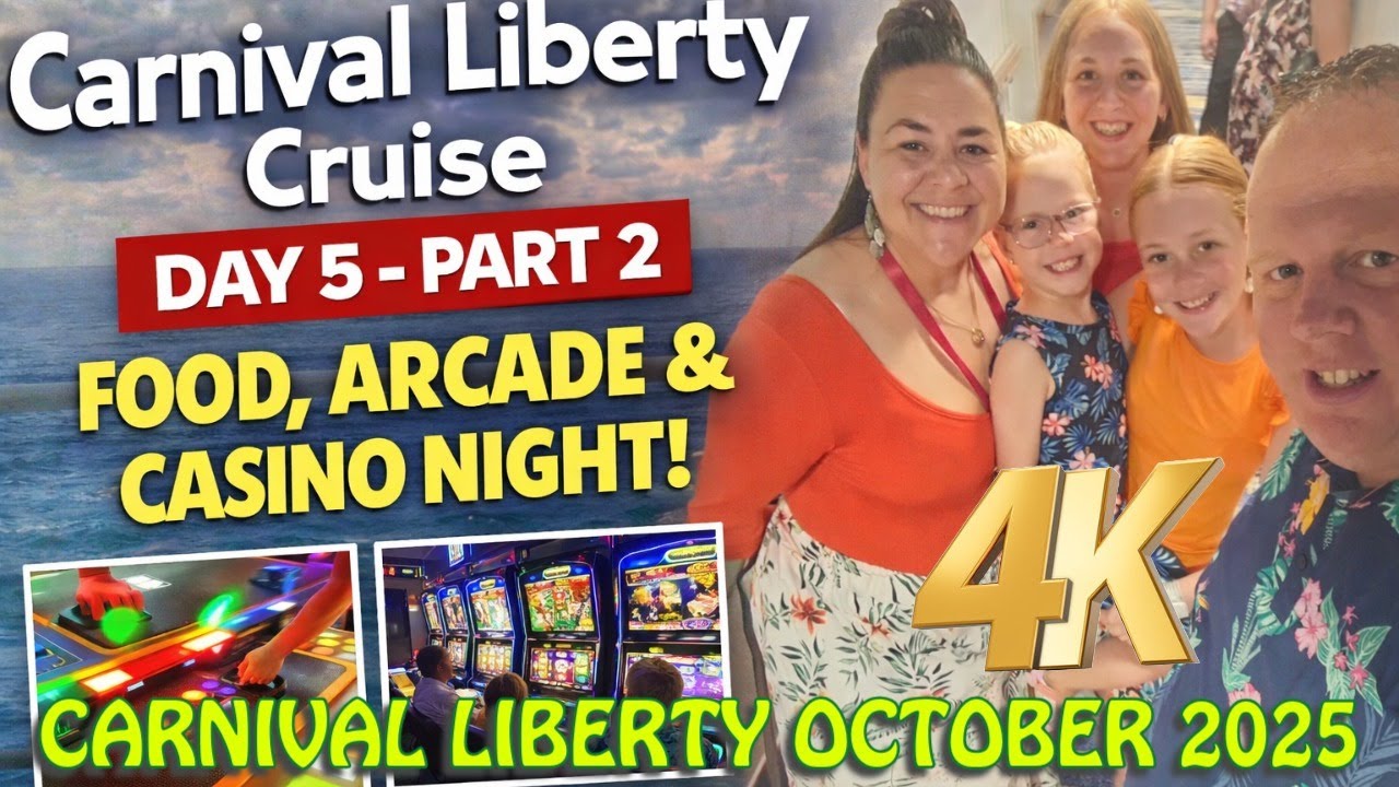 День 5 на борту Carnival Liberty (Часть 2) | Вечер еды, игр и казино в море | Октябрь 2025 года