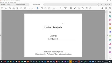 Lecture 3 (Part 1) Lexical Analysis