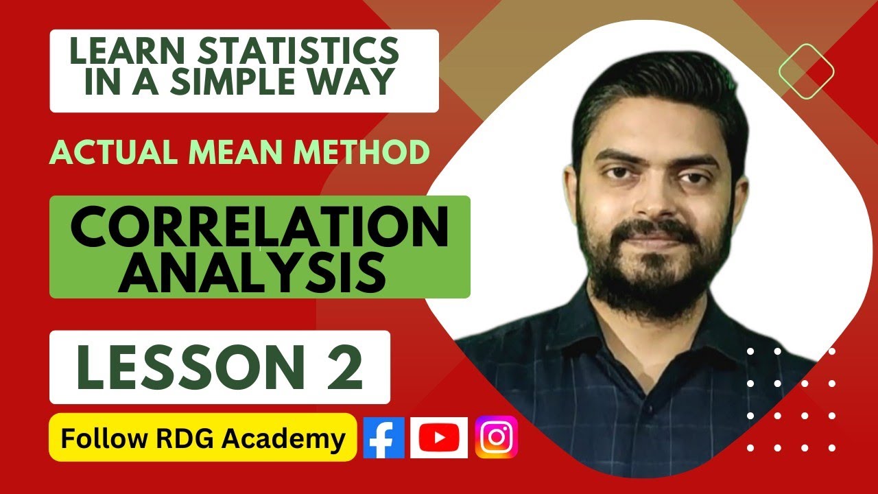 Correlation analysis || Actual mean method || Lesson 2 