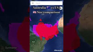 Australia 🇦🇺 vs USA 🇺🇸 Size compare #subscribe #googlemap #geography #australia #usa #short #viral