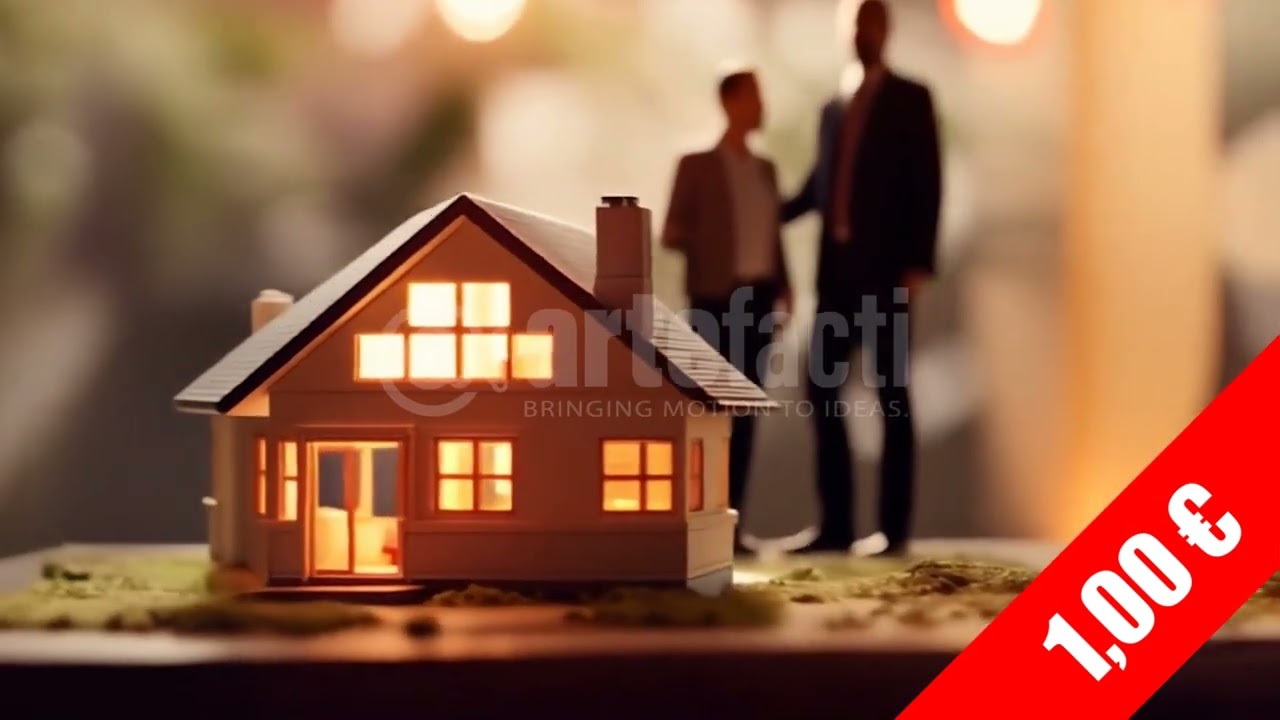 Glowing House & Couple Silhouettes — Romantic Real Estate HD Stock Video