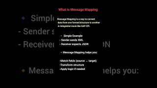 Message Mapping in CPI #cpi #cloudintegration #interviewquestion #shorts