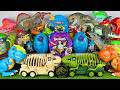 Unboxing Review ASMR Jurassic World Toys Colorful Dinosaur T-rex Stego Baryonyx ZURU Smashers Eggs