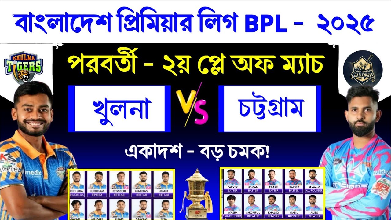 BPL - এর পরবর্তী ২য় প্লে অফ ম্যাচ | খুলনা বনাম চট্টগ্রাম | BPL 2nd ...