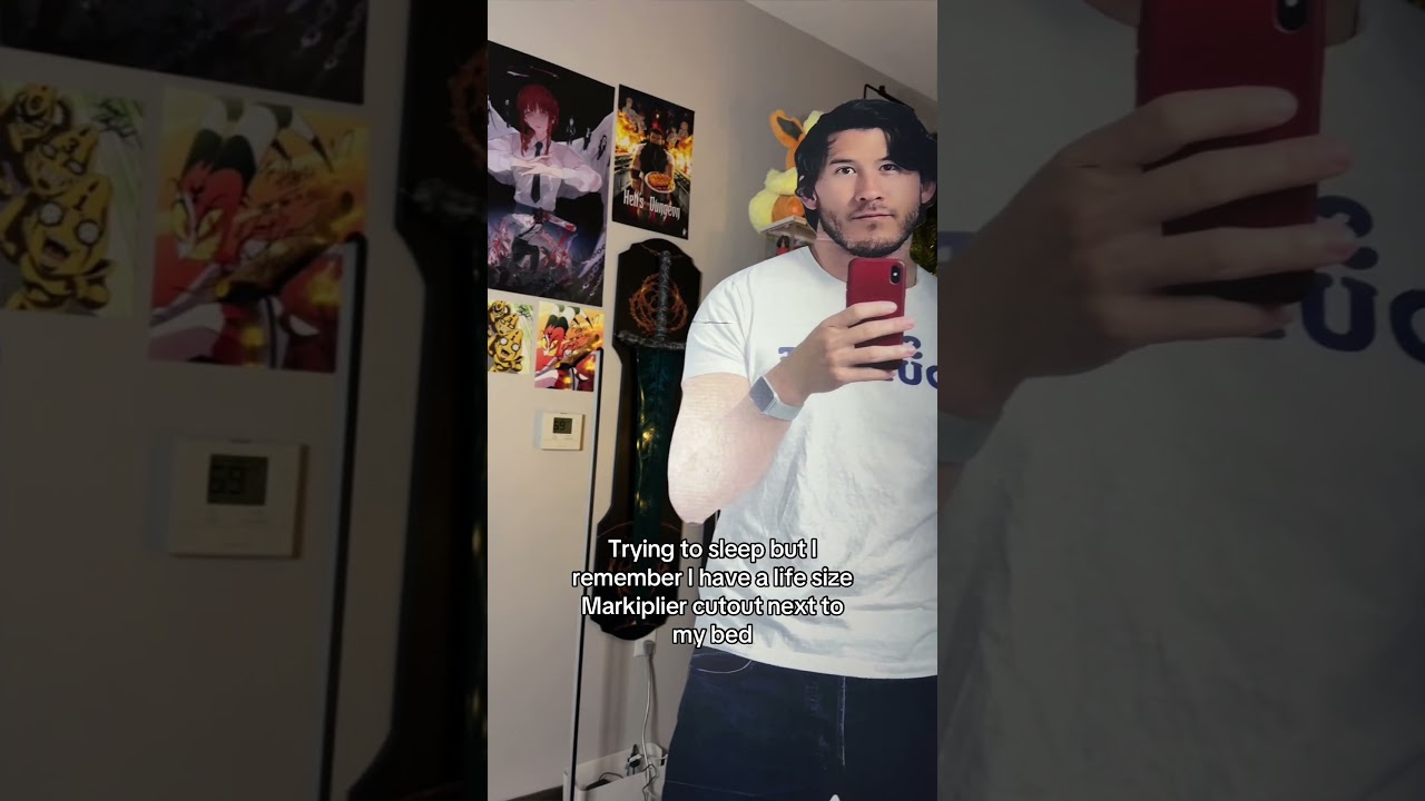 When You Have a Life Size Markiplier Cutout in Your Room😳 #markiplier #relatable #gothic