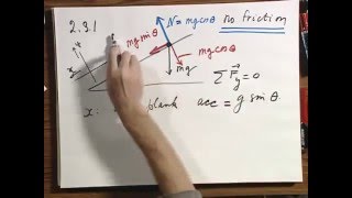 8.01x - Module 08.01 - Block sliding down an incline zero friction