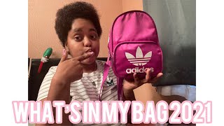 What’s in my bag 2021| ADIDAS MINI BACKPACK💘💕👜🎒