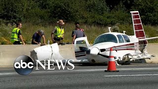 Plane crashes in the middle of a highway
