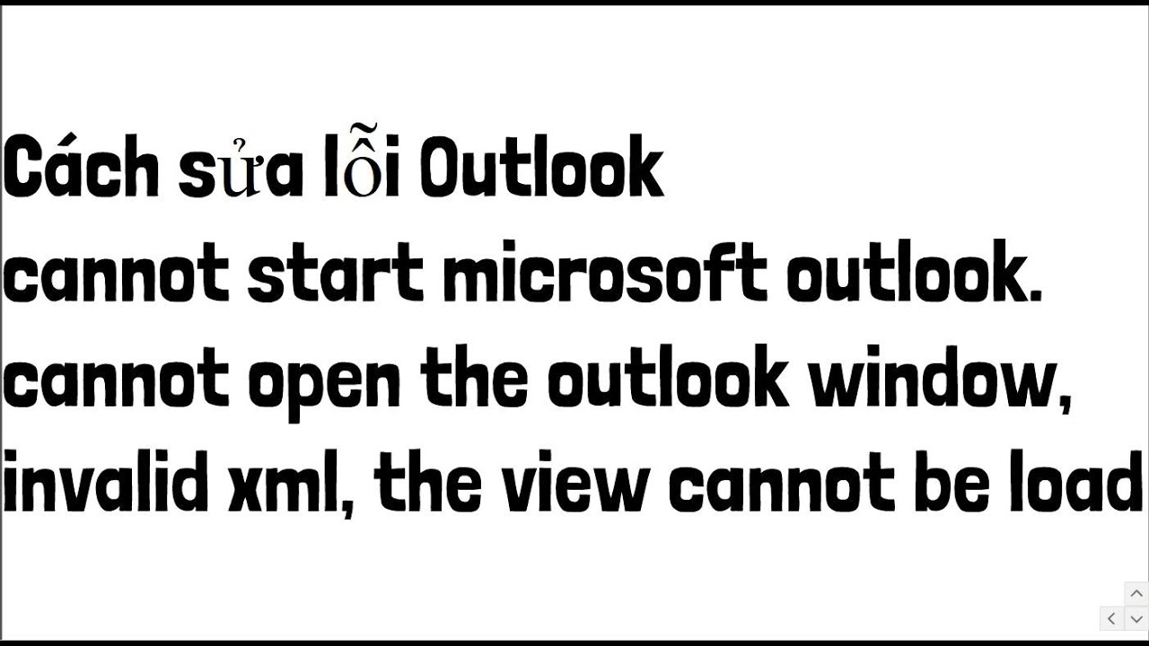 Cannot Start Microsoft Outlook Invalid XML 2022 YouTube