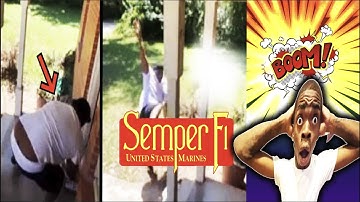 Porch pirate stunned after Marine booby traps package with a flash Bang. Reaction video #viralvideo