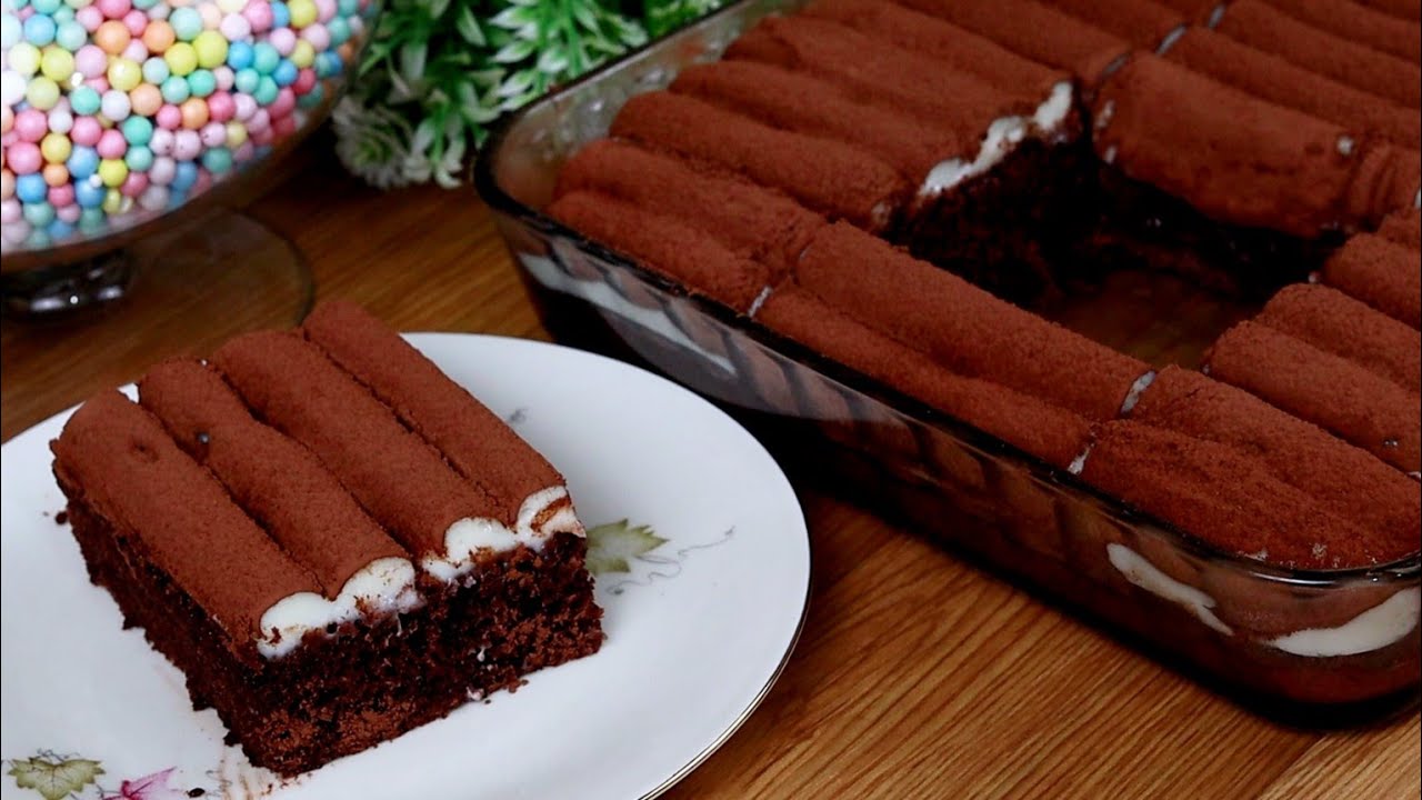 كيكة شوكولاتة راقية بكريمة اقتصادية سهلة وسريهة في الخلاط بدون كريمة بدون شانتية