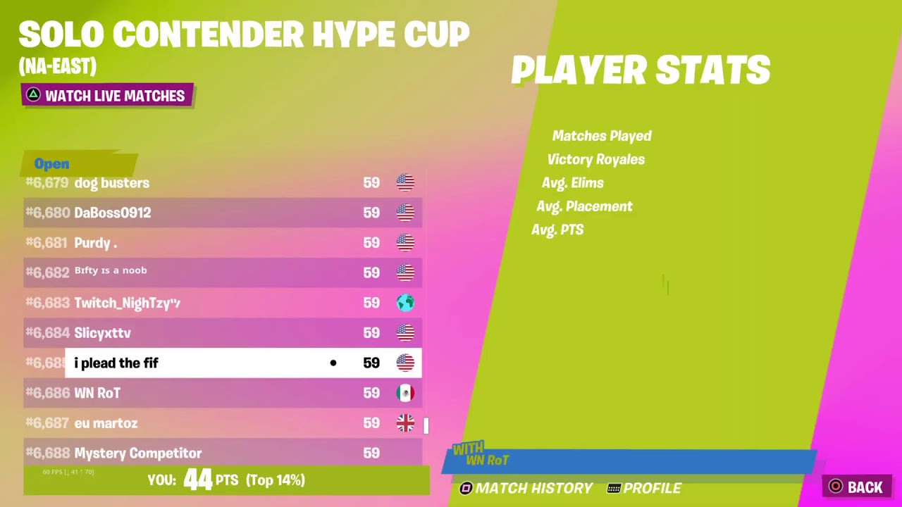 Solo contender hype cup