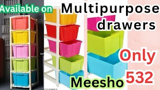 Plastic Free-standing 5-Drawer Extra Large Multi-purpose Modular Drawers Available on Meesho