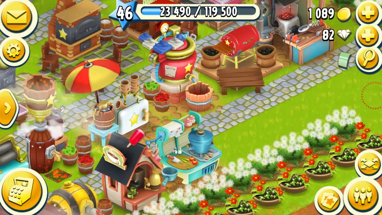 Hayday gameplay Maggie build roof and new coloring in the house and unlocked anathor smeleter...