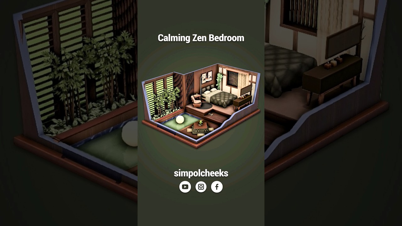 Calming Zen Bedroom | The Sims 4 Speed Build ASMR (No CC) 