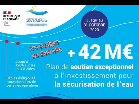 Conférence de présentation du plan de soutien - Agence de l'eau Adour-Garonne