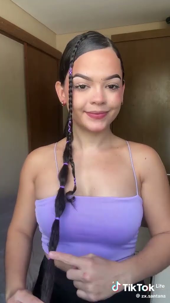 Penteado da diva zx.santana 💜🎀 #penteados #cabelo #tutorial