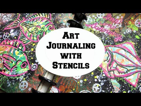 Art Journaling with Stencils  Art Journal Process For Beginners 