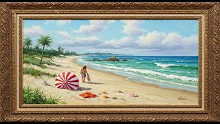 Frame TV Art Whit Music: Sunny Day at the Beach