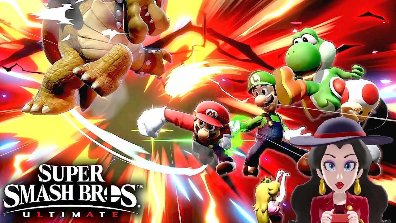 Super Smash Bros Ultimate Team Mario vs Bowser CPU Lv 9 - YouTube
