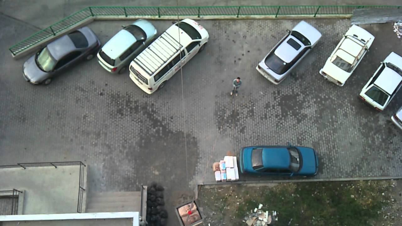 Подъем строй материалов лебедкой электрической - YouTube