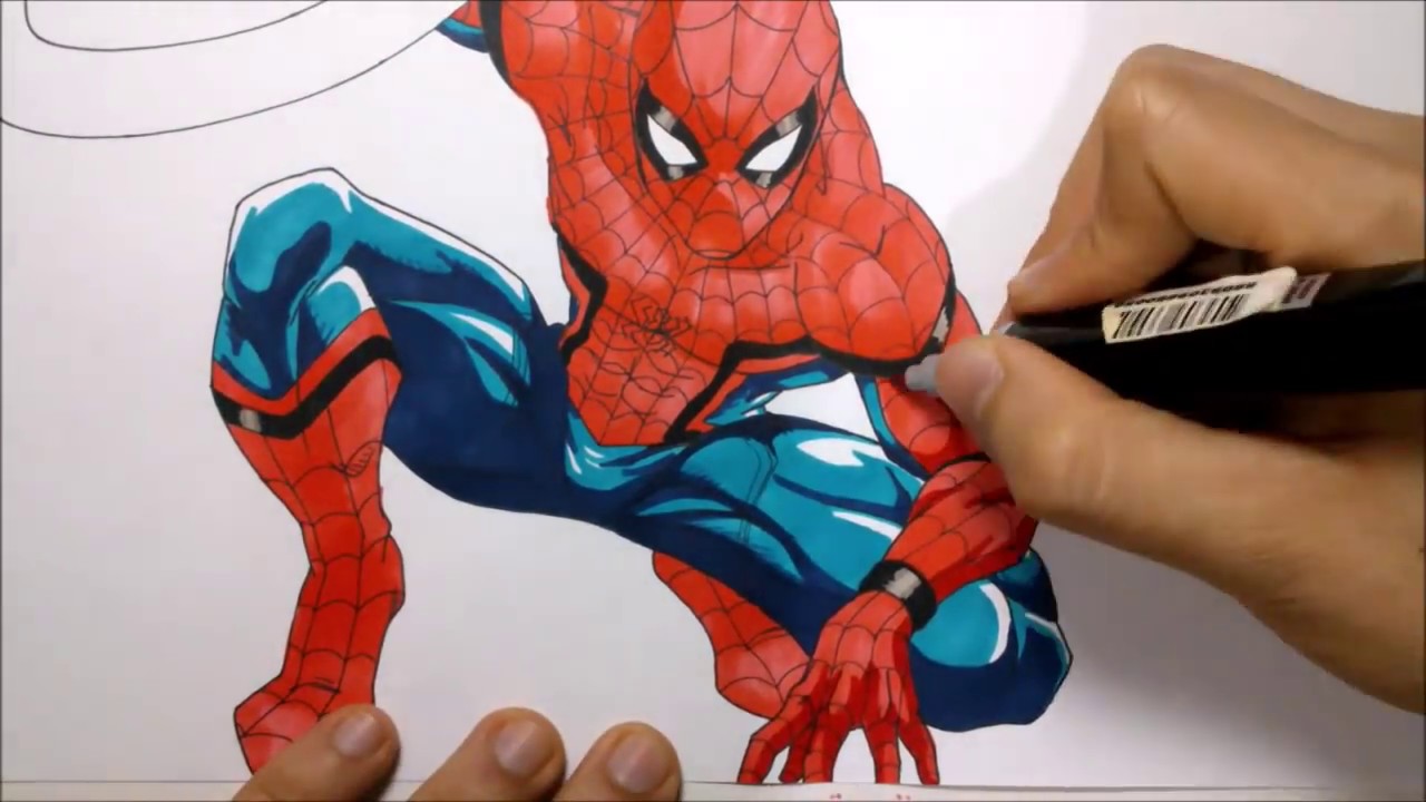 Como dibujar a SPIDERMAN Civil War version manga. how to draw Spiderman