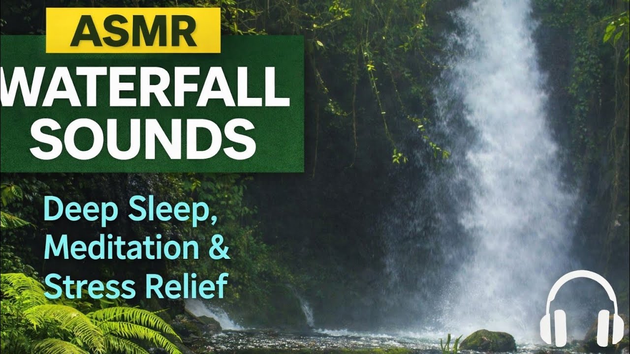 ASMR Waterfall Sounds 🌊 Deep Relaxation | Sleep, Meditation & Stress Relief