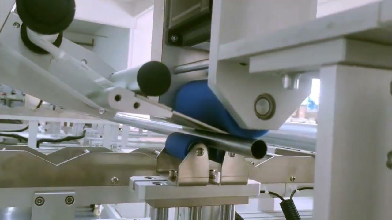 Tutorial how to operate metal pipes sticker labeling machine for