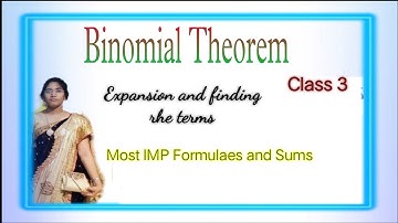 Maths 2A Binomial Theorem || Inter 2nd year Maths 2A Binomial Theorem || Binomial Theorem