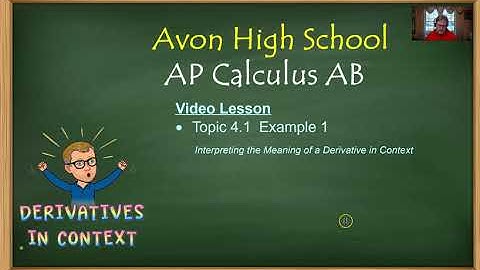 Avon High School - AP Calculus AB - Topic 4.1 - Example 1
