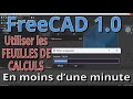 Tuto FreeCAD 1.0 - Utiliser les feuilles de calculs (Spreadsheet) en moins d'une minute (débutant)
