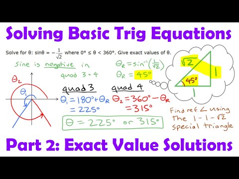 Solving Basic Trig Equations Using Exact Values • [2.2g] Pre-Calculus 11