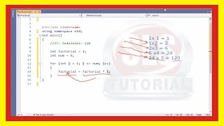 C++ program to Find Factorial of a Number using Loop || C++ programming tutorials for beginners