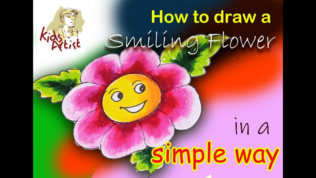 How to draw a smiling flower