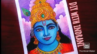 Vishnu drawing with oil pastel,lord Vishnu drawing step by step tutorial