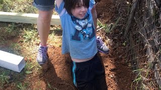 Rowan gets stuck in a hole!