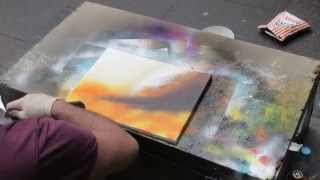 Street Artist in Edinburgh, Scotland makes beautiful art with spray paint