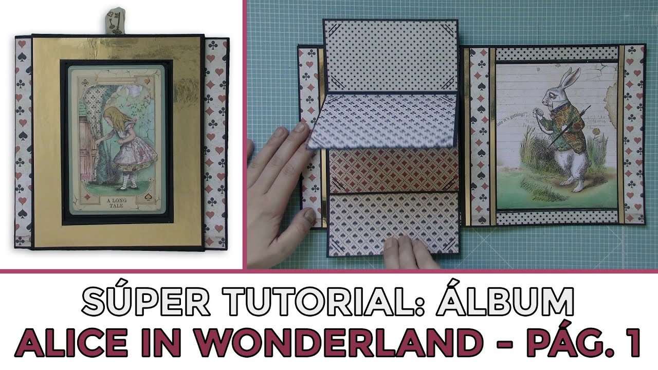 Tutorial Scrap: Álbum Alice in Wonderland 🐛🎩♠️♥️ - Página 1 | Ideas Scrapbook