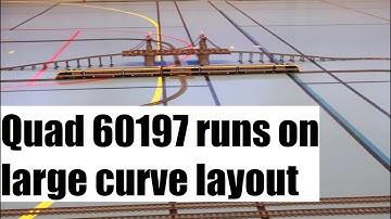 Lego Trains - Quad 60197 driving on layout with large curves