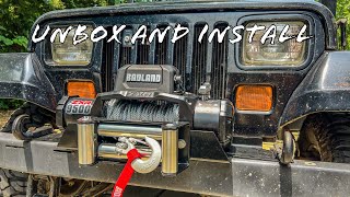 ALL NEW | Harbor Freight Badland ZXR 9500 lb Winch | Unbox and Install | Jeep Wrangler YJ