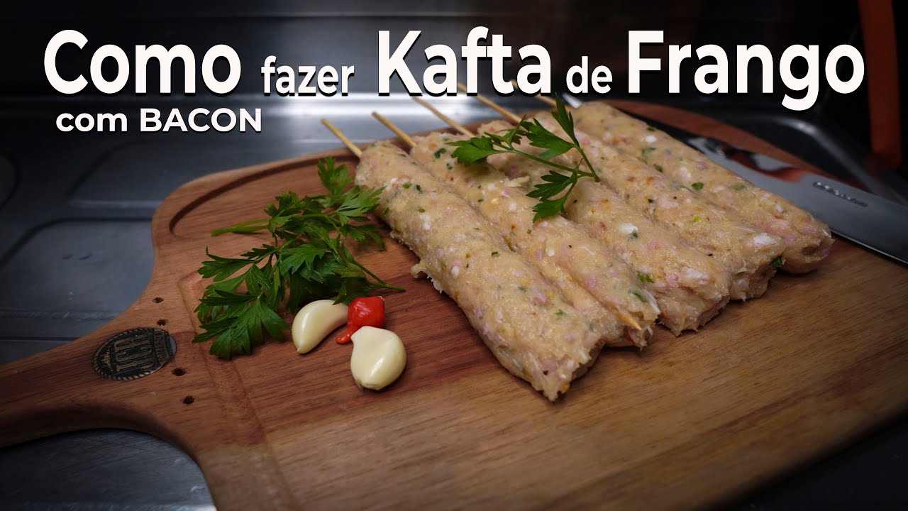 Como fazer espetinho de Kafta de Frango com Bacon - Serjão jp