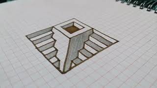 Kolay 3D Çizimler Kareli Deftere Çok Kolay 3D Çizimler