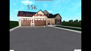 55K Suburban One story house. (Bloxburg Speed Build)